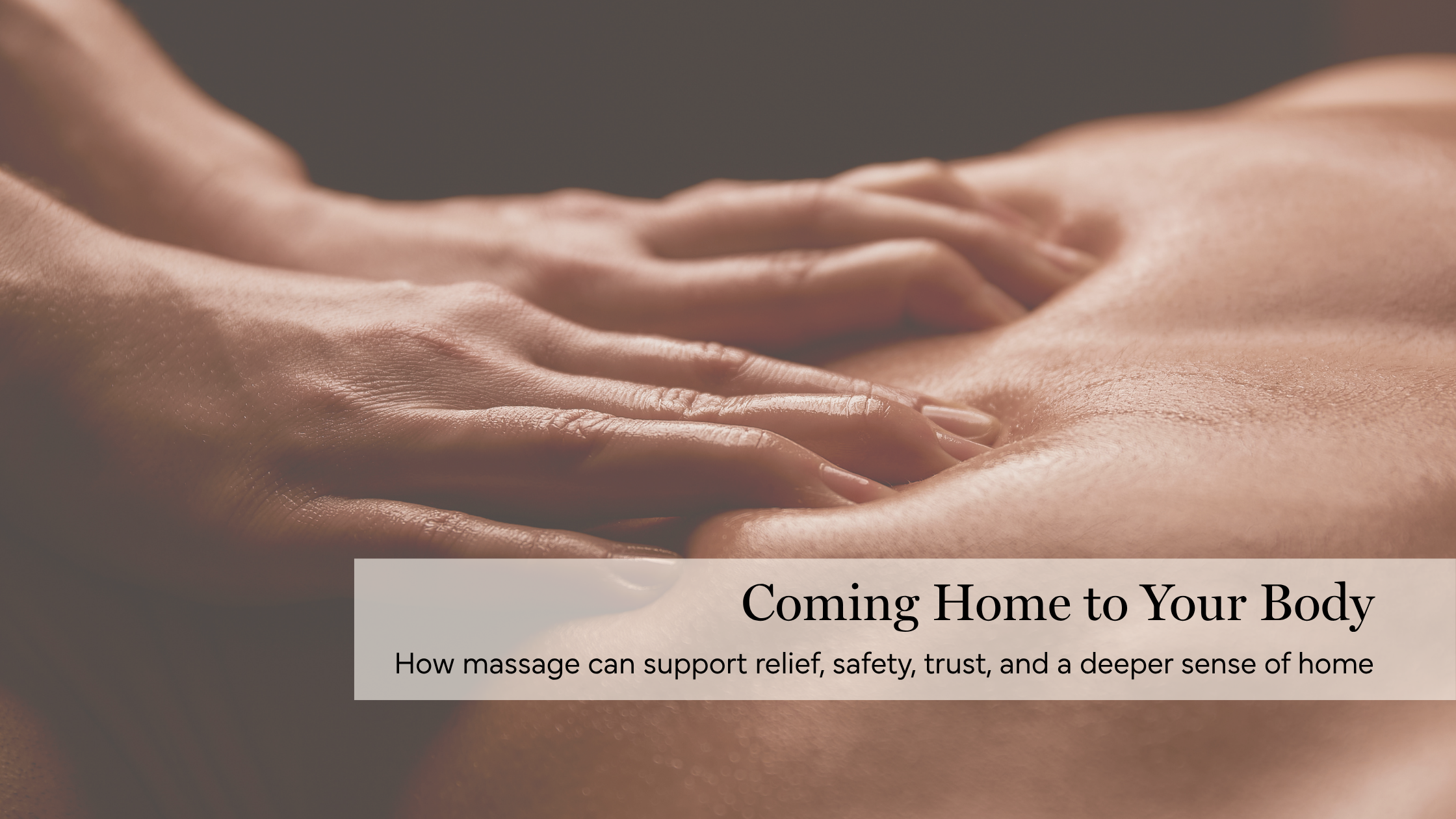 Close up of hands providing massage on a client’s back